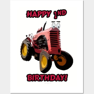 Happy 2nd birthday tractor design Posters and Art